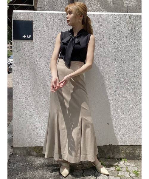 dazzlin(ダズリン)の「ボウタイノースリニットトップス(ニット/セーター・レディース・ブラック/パープル/グレー/モカ・FREE)」の9枚目の写真