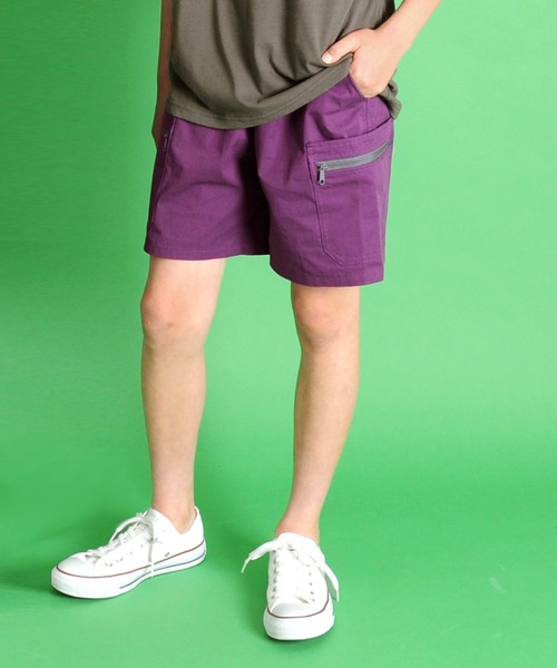 GLAZOS（グラソス）の「ツイルストレッチ・サイドBIGポケットショートパンツ（その他パンツ・キッズ・ベージュ/パープル/ネイビー・140cm/160cm/150cm/130cm/170cm）」の3枚目の写真