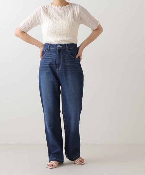frames RAY CASSIN(フレームスレイカズン)の「S/M展開 デニムストレートパンツ(デニムパンツ・レディース・インディゴブルー/ライトインディゴブルー/キナリ/ブルー系・SMALL/MEDIUM)」の7枚目の写真
