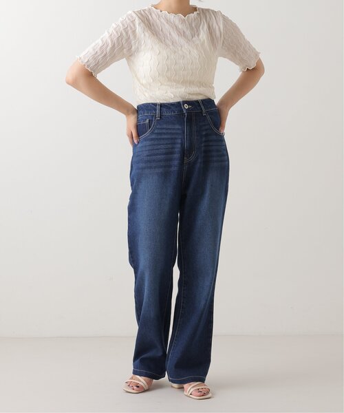 frames RAY CASSIN(フレームスレイカズン)の「S/M展開 デニムストレートパンツ(デニムパンツ・レディース・インディゴブルー/ライトインディゴブルー/キナリ/ブルー系・SMALL/MEDIUM)」の6枚目の写真