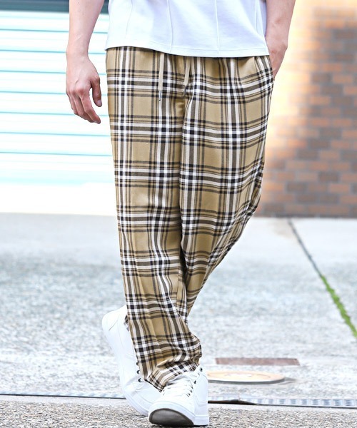 LUXSTYLE(ラグスタイル)の「T/Rワイドテーパードパンツ(スラックス・メンズ・その他/クリーム/ブラウン系その他/ベージュ系その他/グリーン系その他/グレー系その他・M/L)」の5枚目の写真