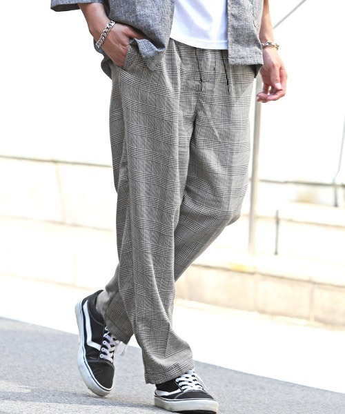 LUXSTYLE(ラグスタイル)の「T/Rワイドテーパードパンツ(スラックス・メンズ・その他/クリーム/ブラウン系その他/ベージュ系その他/グリーン系その他/グレー系その他・M/L)」の6枚目の写真