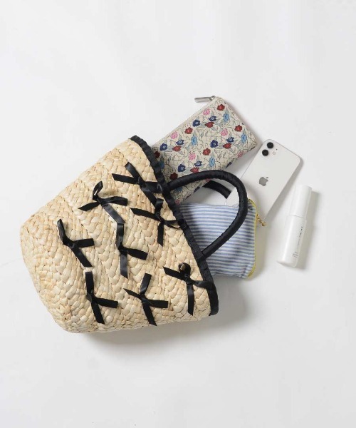 shopnikoniko(ショップニコニコ)の「リボン バスケット かごバッグ ミニ トートバッグ バレエコア(かごバッグ・レディース・ブラック/ピンク/ブルー・フリー)」の21枚目の写真