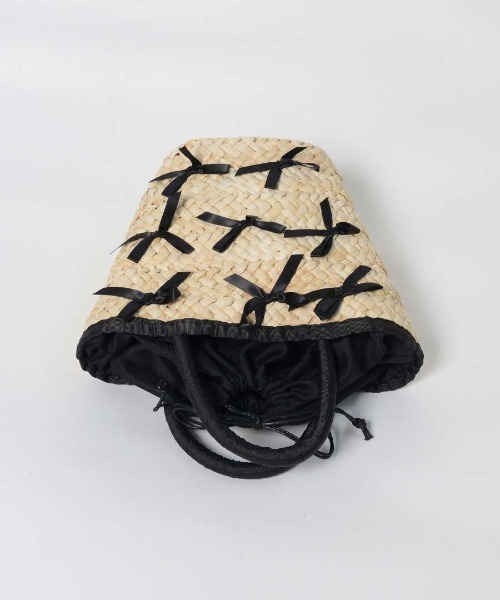 shopnikoniko(ショップニコニコ)の「リボン バスケット かごバッグ ミニ トートバッグ バレエコア(かごバッグ・レディース・ブラック/ピンク/ブルー・フリー)」の16枚目の写真