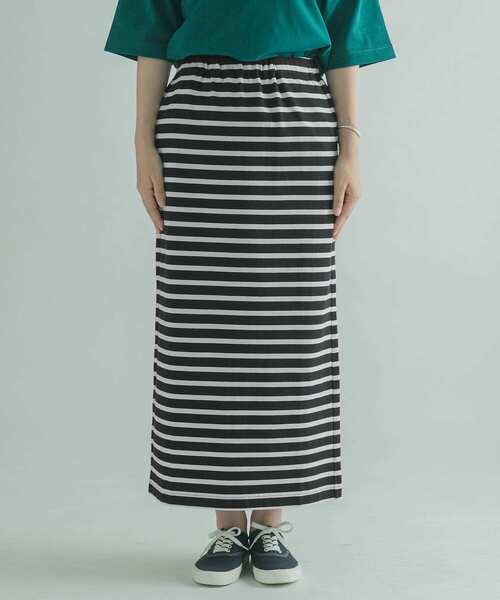 FORK&SPOON(フォークアンドスプーン)の「FORK&SPOON カットソーボーダースカート(スカート・レディース・ブラック系その他/ホワイト系その他・1/2)」の8枚目の写真