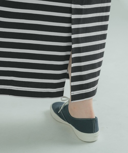 FORK&SPOON(フォークアンドスプーン)の「FORK&SPOON カットソーボーダースカート(スカート・レディース・ブラック系その他/ホワイト系その他・1/2)」の11枚目の写真