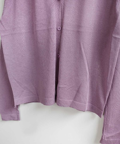 shopnikoniko（ショップニコニコ）の「カーディガン 秋冬 薄手 長袖 シアー ロング Vネック シアーカーディガン（カーディガン/ボレロ・レディース・ホワイト/ブラック/パープル/ピンク/ブルー・フリー）」の10枚目の写真