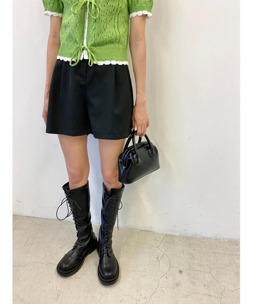 PHILLY（フィリー）の「カギ編みリボン半袖カーディガン（カーディガン/ボレロ・レディース・ホワイト/ブラック/グリーン・FREE）」の16枚目の写真