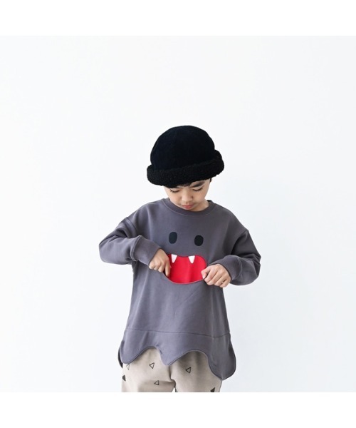 nicohrat（ニコフラート）の「ニコフラート おばけトレーナー（スウェット・キッズ・チャコールグレー/ベージュ系その他6・110cm/140cm/100cm/120cm/130cm/90cm）」の2枚目の写真