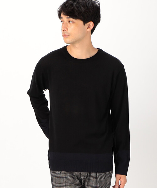 COMME CA ISM(コムサイズム)の「クルーネック プルオーバー(ニット/セーター・メンズ・ブルー/グリーン/ブラック/ベージュ・MEDIUM/LARGE)」の2枚目の写真