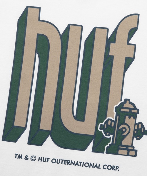 HUF（ハフ）の「BOOKEND LS TEE / HUF ロングスリーブTシャツ（Tシャツ/カットソー・メンズ・ホワイト/ブラック・SMALL/MEDIUM/LARGE/X-LARGE/XX-LARGE）」の4枚目の写真