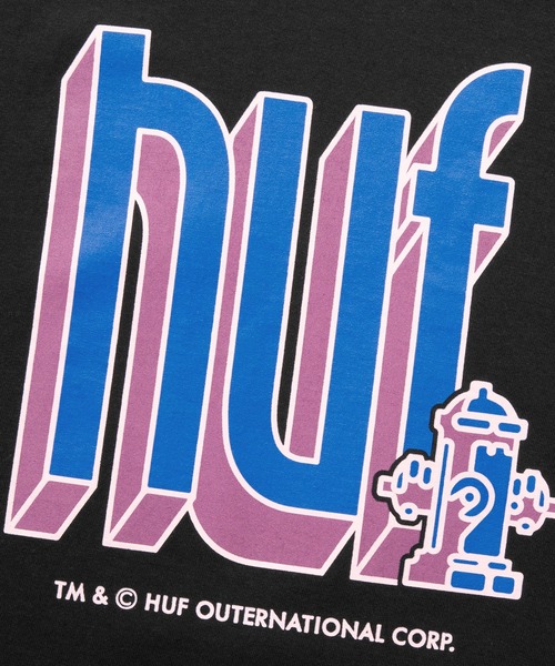 HUF（ハフ）の「BOOKEND LS TEE / HUF ロングスリーブTシャツ（Tシャツ/カットソー・メンズ・ホワイト/ブラック・SMALL/MEDIUM/LARGE/X-LARGE/XX-LARGE）」の6枚目の写真