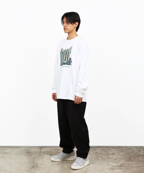 HUF（ハフ）の「BOOKEND LS TEE / HUF ロングスリーブTシャツ（Tシャツ/カットソー・メンズ・ホワイト/ブラック・SMALL/MEDIUM/LARGE/X-LARGE/XX-LARGE）」の8枚目の写真