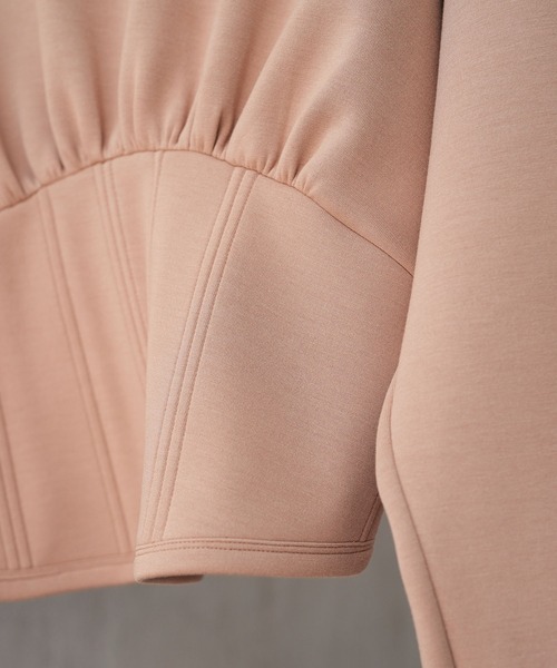 SAISON DE PAPILLON（セゾンドパピヨン）の「ハイウエスト切り替えガーリーポンチパーカー（パーカー・レディース・グレー/ブラック/ホワイト/ベージュ・M/L）」の14枚目の写真