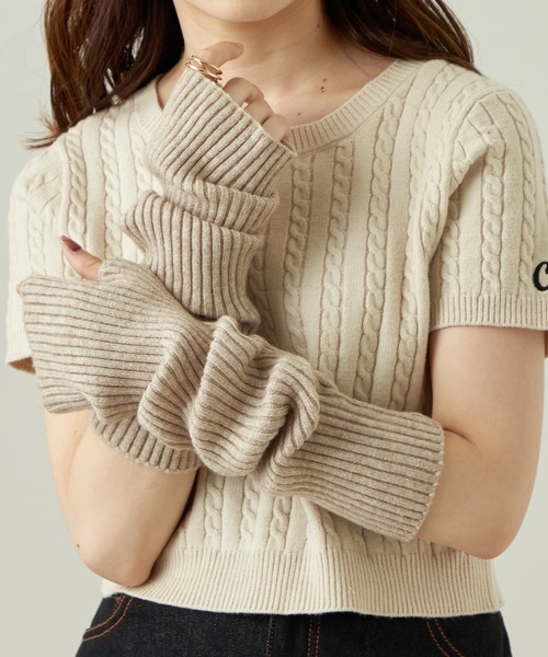 Chico（チコ）の「リブアームウォーマー（アームカバー・レディース・グレー/ブラック/アイボリー/ベージュ/ピンク・FREE）」の6枚目の写真