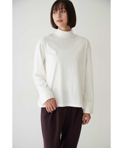 human woman（ヒューマンウーマン）の「◆バックスリットカットソー（Tシャツ/カットソー・レディース・ホワイト/ネイビー・MEDIUM）」の6枚目の写真