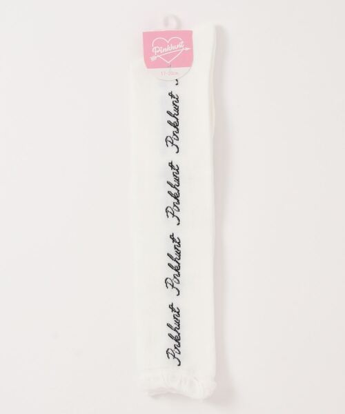 PINKHUNT（ピンクハント）の「PINKHUNT ロゴラインニーハイソックス 7290（ソックス/靴下・キッズ・ホワイト/ブラック/ネイビー・21-24cm/17-20）」の4枚目の写真