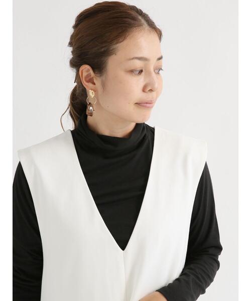 Lugnoncure（ルノンキュール）の「ポンチワンピース（ワンピース・レディース・ブラック/オフホワイト・ﾌﾘ-）」の7枚目の写真