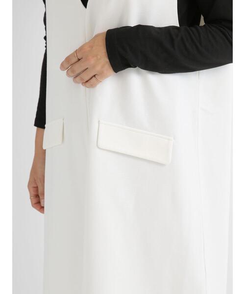 Lugnoncure（ルノンキュール）の「ポンチワンピース（ワンピース・レディース・ブラック/オフホワイト・ﾌﾘ-）」の8枚目の写真