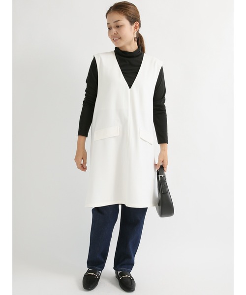 Lugnoncure（ルノンキュール）の「ポンチワンピース（ワンピース・レディース・ブラック/オフホワイト・ﾌﾘ-）」の21枚目の写真