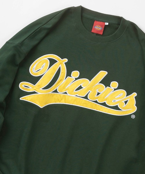 Dickies(ディッキーズ)の「【Dickies/ディッキーズ】サテンワッペン刺繍 ビッグカレッジロゴ スウェット/スタジアムロゴトレーナー/ビッグシルエット/裏毛(スウェット・メンズ・ホワイト/ネイビー/ブラウン/イエロー/ブルー/グリーン/オートミール/スミクロ・M/L/XL)」の6枚目の写真
