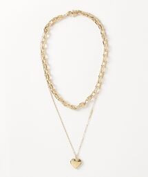 Guess | FALLING IN LOVE Heart Charm Double Chain Necklace(ネックレス)