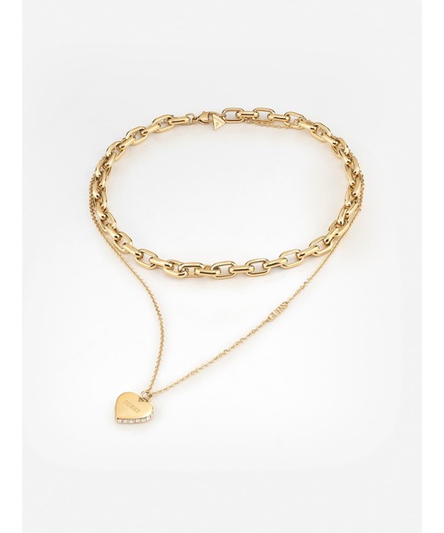 Guess（ゲス）の「FALLING IN LOVE Heart Charm Double Chain Necklace（ネックレス・レディース・シルバー/ゴールド・ONE SIZE）」の6枚目の写真