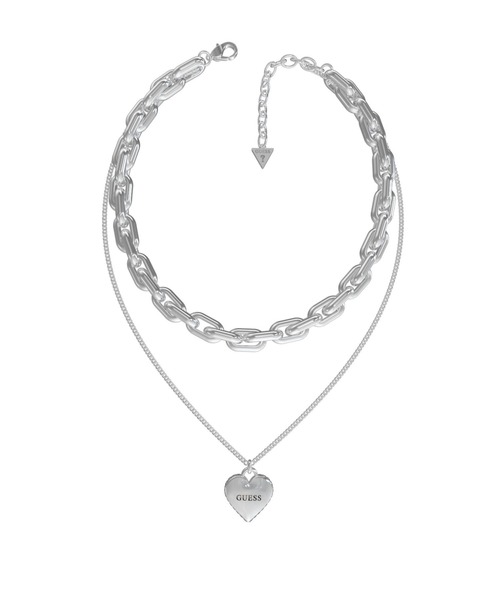 Guess（ゲス）の「FALLING IN LOVE Heart Charm Double Chain Necklace（ネックレス・レディース・シルバー/ゴールド・ONE SIZE）」の7枚目の写真