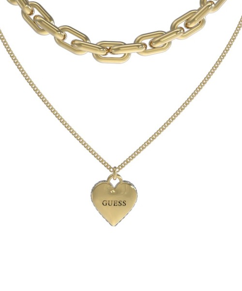 Guess（ゲス）の「FALLING IN LOVE Heart Charm Double Chain Necklace（ネックレス・レディース・シルバー/ゴールド・ONE SIZE）」の3枚目の写真