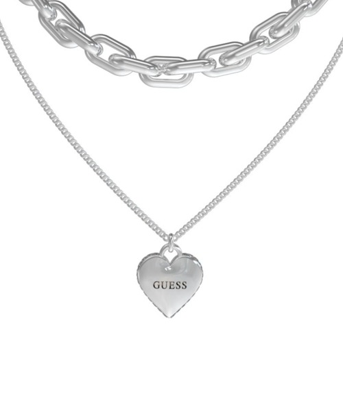 Guess（ゲス）の「FALLING IN LOVE Heart Charm Double Chain Necklace（ネックレス）」 WEAR
