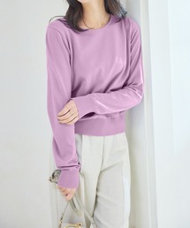 カシミヤタッチクルーネックニット