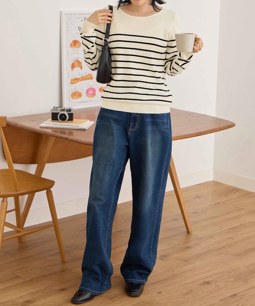 CHAN ME(チャンミ)の「カシミヤタッチクルーネックニット(ニット/セーター・レディース・ベージュ/チャコール/コーラル/レッド/アイボリー/ブラック/ブルー/ホワイト×ブラック/オレンジ/グレー/グリーン/ホワイト系その他/ホワイト/ラベンダー・X-LARGE/MEDIUM/LARGE)」の21枚目の写真