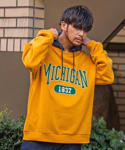 SILVER BULLET(シルバーバレット)の「『SILVER BULLET SELECT AP/シルバーバレットセレクト』裏毛フェイクフードカレッジプルオーバー(Tシャツ/カットソー・メンズ・アッシュグレー/ネイビー/ゴールド/グリーン・L/M)」の1枚目の写真