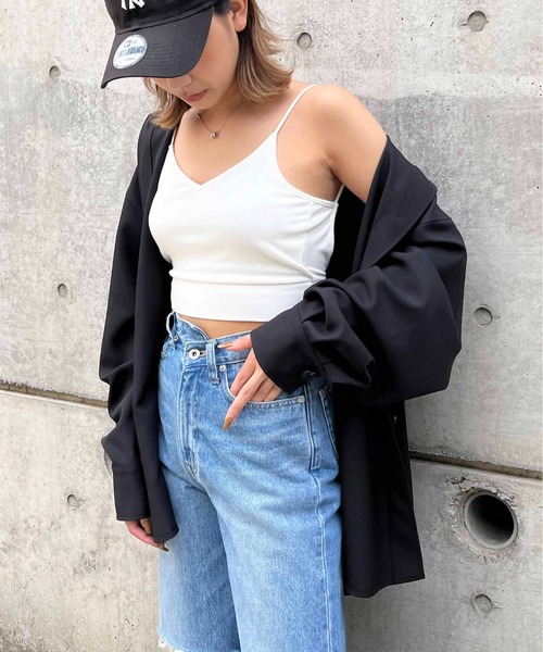 SPIRALGIRL(スパイラルガール)の「【盛れる】クロスラインビスチェ(キャミソール・レディース・ホワイト/ブラック・FREE)」の9枚目の写真