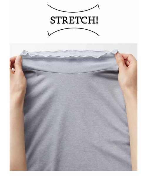 Live in comfort（リブインコンフォート）の「リブ　イン　コンフォート　華やぎも目隠しも同時にかなえる！　やわらかチュール遣いのインナートップス（Tシャツ/カットソー・レディース・オフホワイト/ブラック/ライトグレー・LARGE/X-LARGE/MEDIUM/XX-LARGE/XXX-LARGE/SMALL）」の10枚目の写真