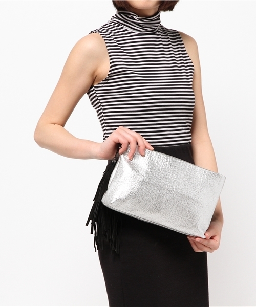ROSE BUD(ローズバッド)の「(WHITE IN 8)ALBA-20 SMALL CLUTCH BAG 【雑誌掲載】(クラッチバッグ・レディース・ブラック/シルバー/ピンク・ONE SIZE)」の3枚目の写真