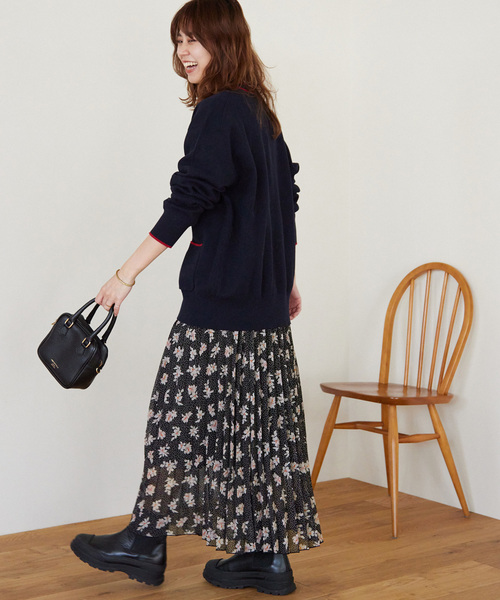 JOURNAL STANDARD relume(ジャーナルスタンダード レリューム)の「ドットフラワープリントプリーツスカート(スカート・レディース・ブラック/ネイビー・FREE)」の18枚目の写真