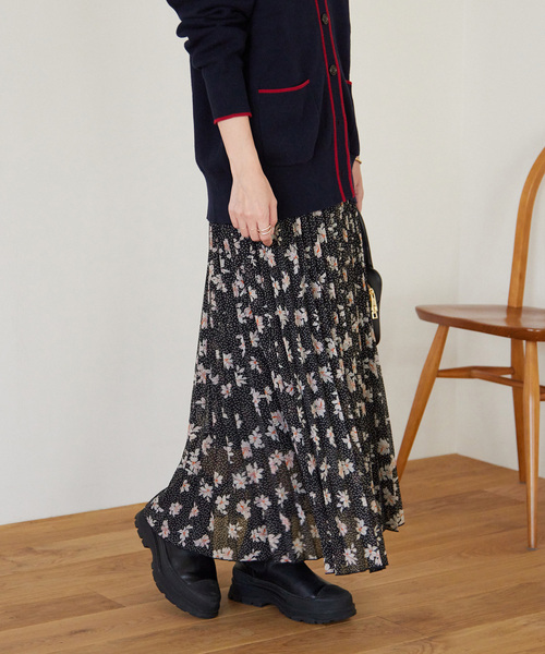 JOURNAL STANDARD relume(ジャーナルスタンダード レリューム)の「ドットフラワープリントプリーツスカート(スカート・レディース・ブラック/ネイビー・FREE)」の21枚目の写真