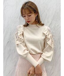 dazzlin | ダブルリボンフリルシアーオープンニット(ニット/セーター)