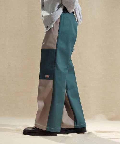 Dickies（ディッキーズ）の「《数量限定追加》《別注 Dickie’s / ディッキーズ》カラーブロック ダブルニー チノパンツ / ルーズフィット / ユニセックス（チノパンツ・メンズ・ブラック/グリーン系その他/ネイビー・S/M/L）」の5枚目の写真