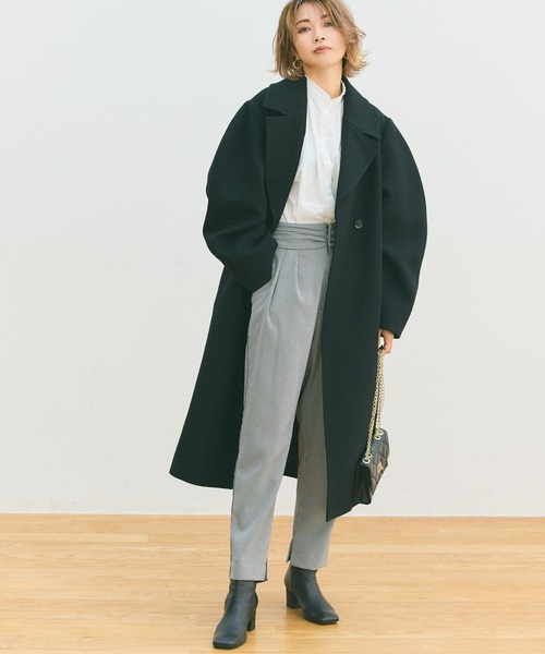 RIVE DROITE(リヴドロワ)の「初コラボ!美脚見えテーパードパンツ/小山田早織さんコラボチェックPT(その他パンツ・レディース・キャメル/ブラック・36/38)」の3枚目の写真