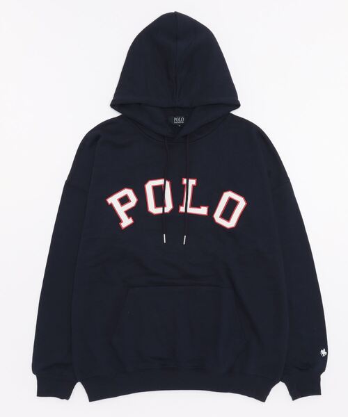 POLO BCS（ポロ ビーシーエス）の「POLO BCS/ポロ　ビーシーエス　T/C裏毛カレッジロゴプルパーカー（パーカー・メンズ・ホワイト/ブラック/ネイビー・MEDIUM/LARGE）」の3枚目の写真