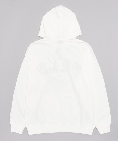 POLO BCS（ポロ ビーシーエス）の「POLO BCS/ポロ　ビーシーエス　T/C裏毛カレッジロゴプルパーカー（パーカー・メンズ・ホワイト/ブラック/ネイビー・MEDIUM/LARGE）」の4枚目の写真