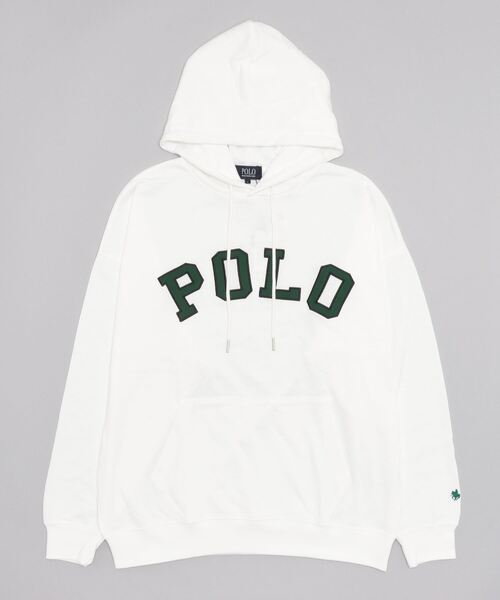 POLO BCS（ポロ ビーシーエス）の「POLO BCS/ポロ　ビーシーエス　T/C裏毛カレッジロゴプルパーカー（パーカー・メンズ・ホワイト/ブラック/ネイビー・MEDIUM/LARGE）」の13枚目の写真