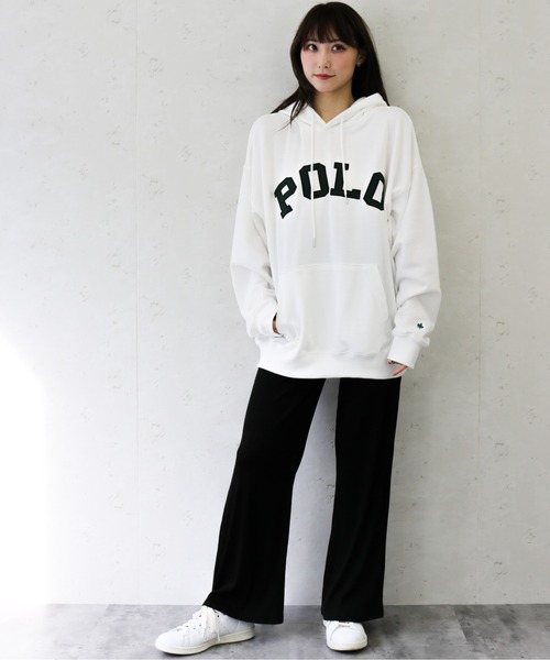 POLO BCS（ポロ ビーシーエス）の「POLO BCS/ポロ　ビーシーエス　T/C裏毛カレッジロゴプルパーカー（パーカー・メンズ・ホワイト/ブラック/ネイビー・MEDIUM/LARGE）」の5枚目の写真