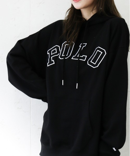 POLO BCS（ポロ ビーシーエス）の「POLO BCS/ポロ　ビーシーエス　T/C裏毛カレッジロゴプルパーカー（パーカー・メンズ・ホワイト/ブラック/ネイビー・MEDIUM/LARGE）」の16枚目の写真