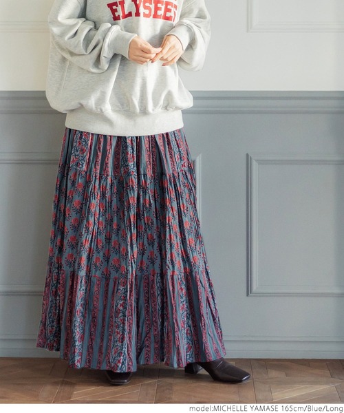 エスニック花柄ティアードスカート（スカート）｜coca（coca）（コカ