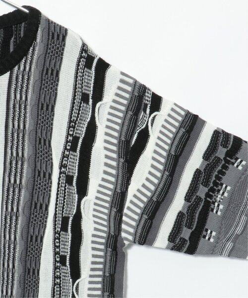 VENCEEXCHANGE（ヴァンスエクスチェンジ）の「クージーニットプルオーバー/ヴィンテージライク/3Dニット/ジャガードストライプ柄プルオーバーニット（ニット/セーター・メンズ・ネイビー/ブラック/ブラウン・M/L）」の5枚目の写真