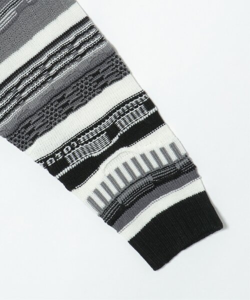 VENCEEXCHANGE（ヴァンスエクスチェンジ）の「クージーニットプルオーバー/ヴィンテージライク/3Dニット/ジャガードストライプ柄プルオーバーニット（ニット/セーター・メンズ・ネイビー/ブラック/ブラウン・M/L）」の9枚目の写真