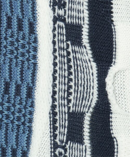 VENCEEXCHANGE（ヴァンスエクスチェンジ）の「クージーニットプルオーバー/ヴィンテージライク/3Dニット/ジャガードストライプ柄プルオーバーニット（ニット/セーター・メンズ・ネイビー/ブラック/ブラウン・M/L）」の11枚目の写真